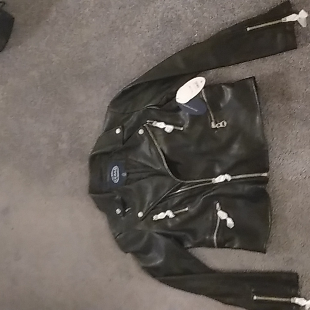 Scoop Faux black leather ladies jacket size large 8-10